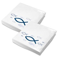 Itenga 40X Servietten Fisch Blau Kommunion Konfirmation Taufe Modern Zeitlos Neu