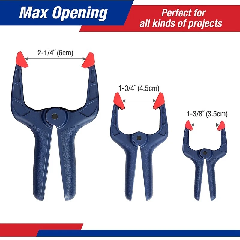 WORKPRO 16PIECE 6-1/2" 4-1/2" 3-3/8" Spring Clamp Set Nylon Spring Clamp Set NEW - Image 4 of 4