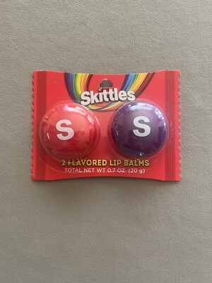 0.7 Oz. TWO Skittles Flavored Lip Balms~Each Lip Balm Is 2  X 1 , New In Package