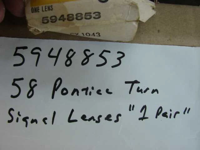 Pontiac 1958 Nos GM Park Lámpara Señal de giro Lentes Par Chieftain Star Chief Super Foto 2 de 4