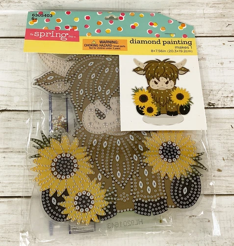 HL Spring Craft Supply - Highland Cow Head Diamond Painting Kit
