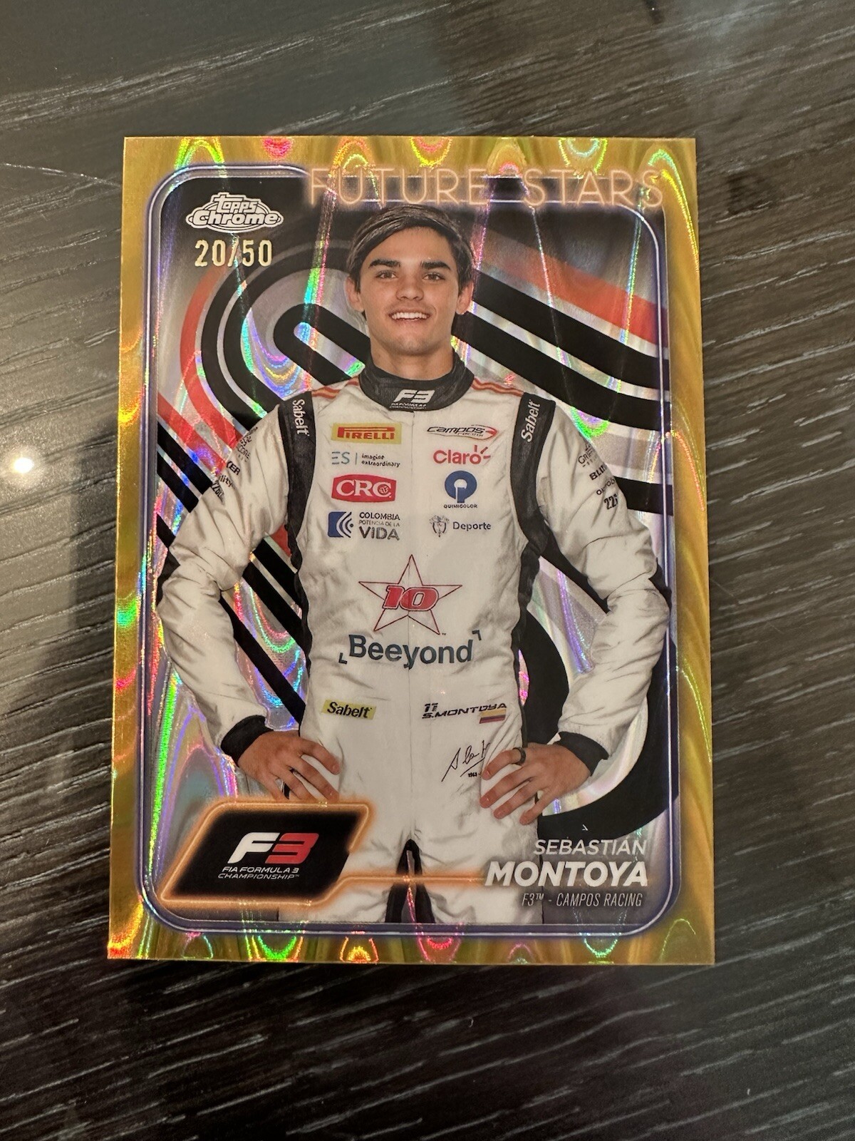 2024 Topps Chrome F1 Sebastian Montoya Gold Raywave #53/50 Campos Rookie
