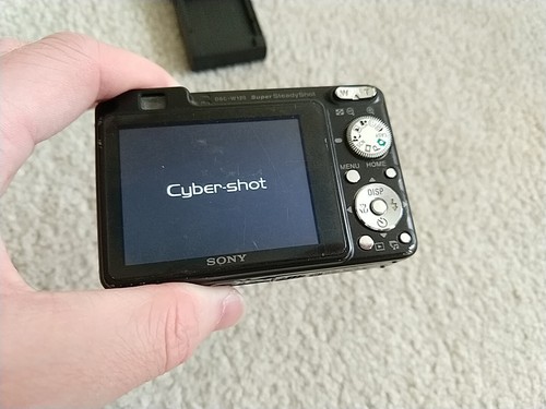 READ No Zoom Sony Cyber-shot DSC-W120 7.2MP Black Digital Camera - Picture 2 of 13
