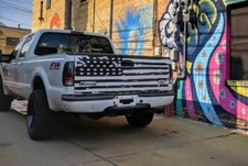 Compatible With Ford F Series Truck. Tailgate Flag Graphic Tattered American.