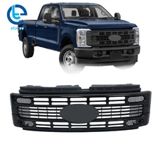 For 2023 2024 Ford Super Duty F250 XL XLT Front Bumper Grille Gloss Black