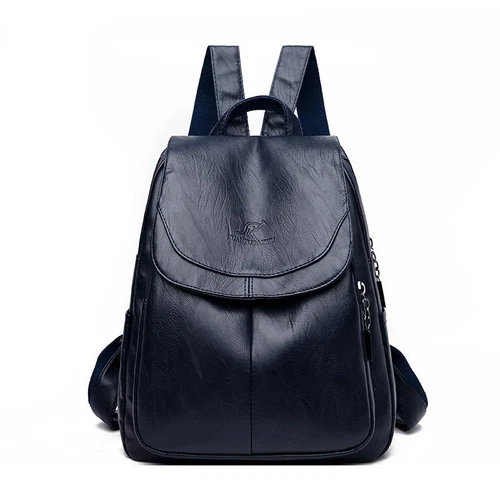 Women's soft leather backpack with large capacity - Picture 8 of 13