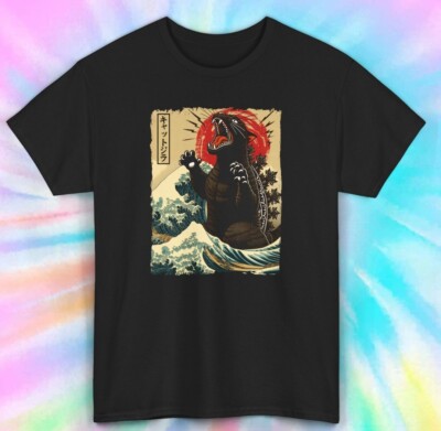 Japanese Art Godzilla T-Shirt | Retro Monster Graphic Tee S-5XL