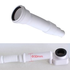 1M Shower Waste Pipe Flexible Grey Flush Pipe Extendable 50mm Diameter Grey