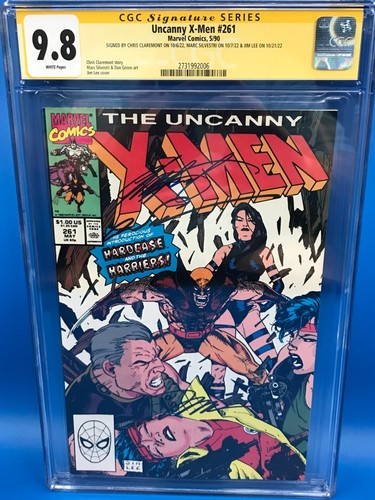 Uncanny X-Men #261 - Marvel - CGC SS 9.8 - Sig by Claremont, Jim Lee, Silvestri