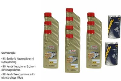10L Huile Moteur Castrol EDGE Titanium FST 5W-30 LL 2x MANNOL Additif Anti-Fuite - Photo 1/2