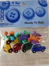 Dress It Up Ready to Roll Buttons -  Cars Trains Vehicles Transportation - 117