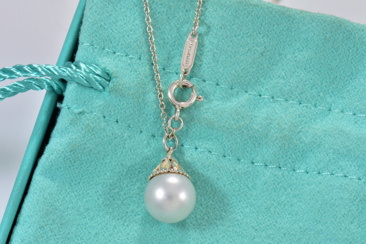 Tiffany & Co Sterling Silver Ziegfeld Pearl Pendant 16.25