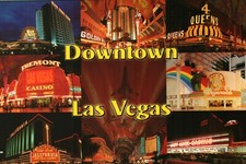 Las Vegas Postcard - Multi-views of Downtown Casinos - dated 2002 