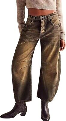 Women Wide Leg Cropped Jeans Y2k Mid Rise Baggy Jeans Women Wide Leg Cropped Jeans Y2k Mid Rise Baggy Jeans