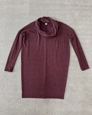 Old Navy Burgundy Cowl Neck Short 3/4 Sleeves Sweater Dress Size S