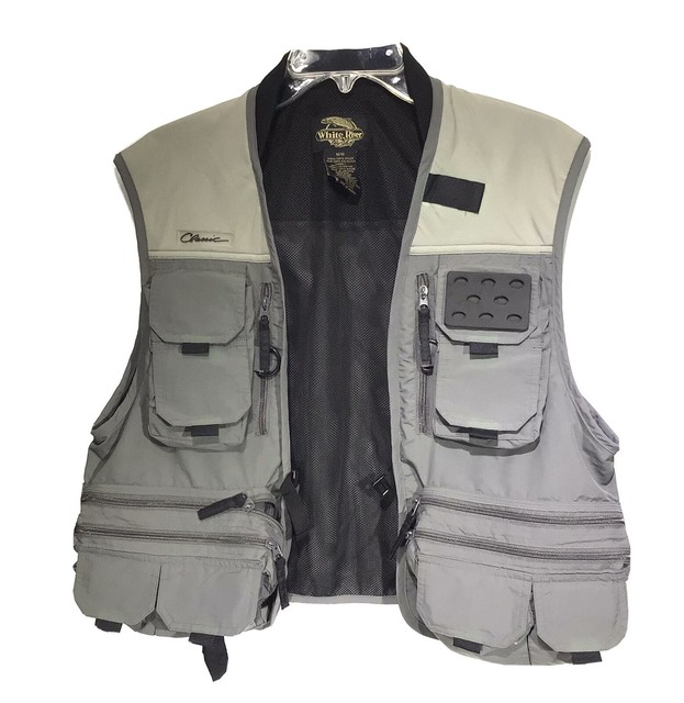 White River Fly Shop Fishing Vest Shorty Olive Green Medium 100 Cotton