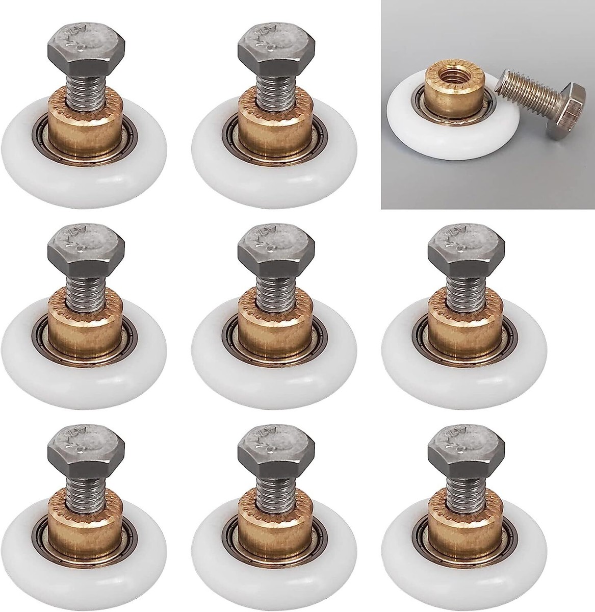 UFURMATE Rullo Per Cassetti, 4 Pezzi POM In Plastica Per Armadietti, Cassetti, Ruote, Rulli Di Posizionamento Per Cassetti, Guide Per Mobili, Parti Di Ricambio Fai Da Te (diametro 19 Mm - Foto 2