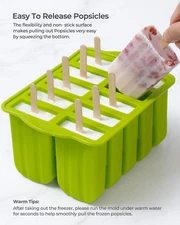 Large Silicone Popsicle Molds Holders Bpa-Free Maker Ice Pop Mold 10 Cavity