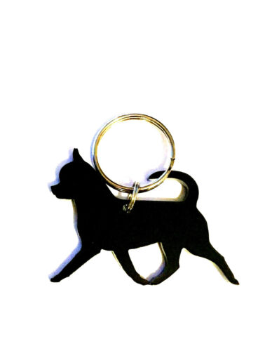 Chihuahua Hund glatter Mantel Schlüsselring Tasche Charm Geschenk Schlüsselanhänger in schwarz mit Geschenktüte - Bild 1 von 2