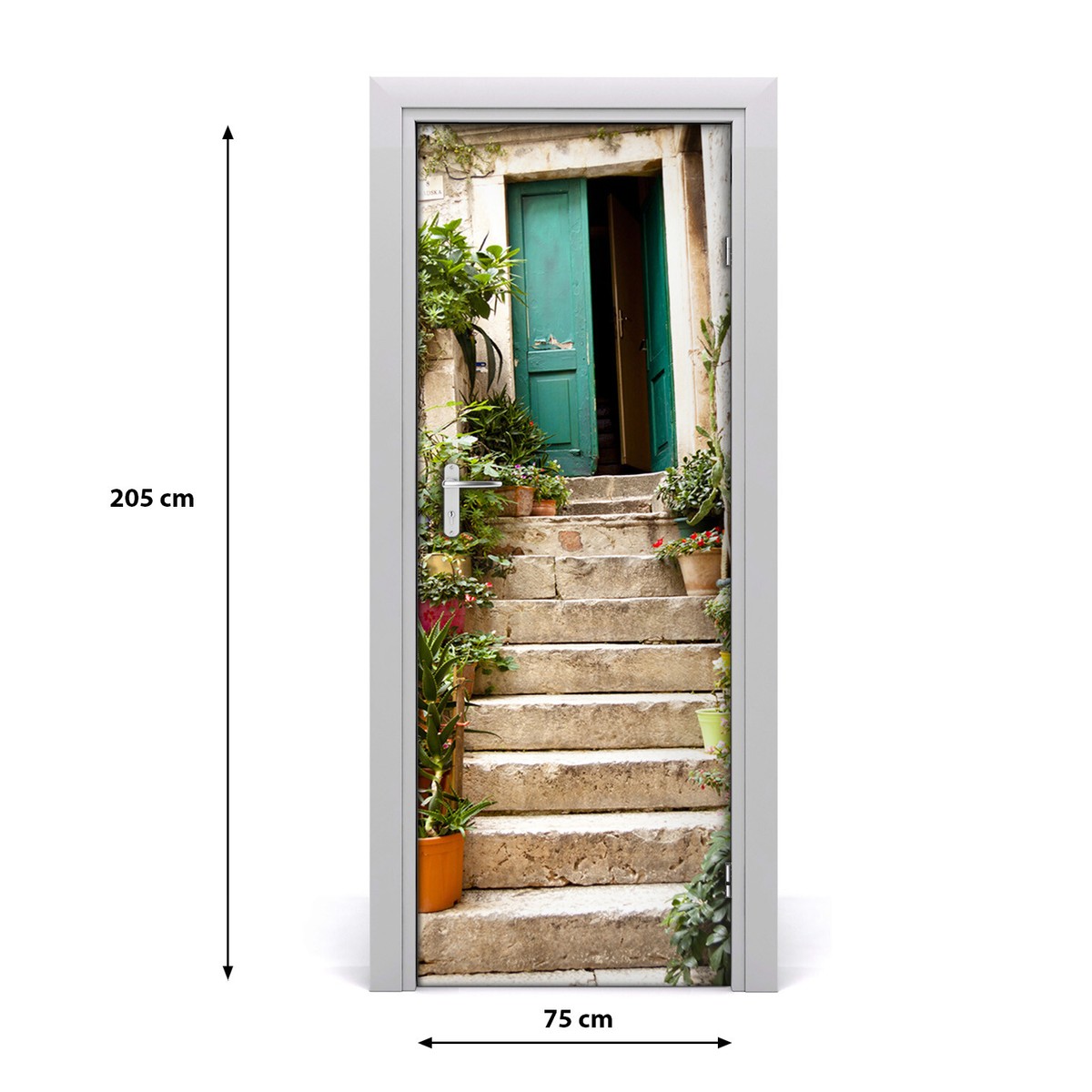 Autocollant De Porte Décoratif Tulup - Motif étoilé Bleu - 75 X 205 Cm - Magic Stick - Neuf