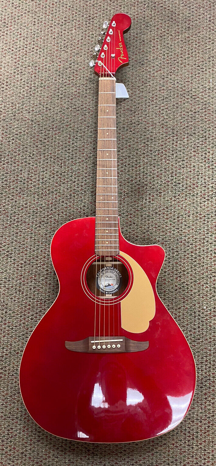 Fender California Series Newporter Player Acoustic Electric Guitar Apple Red