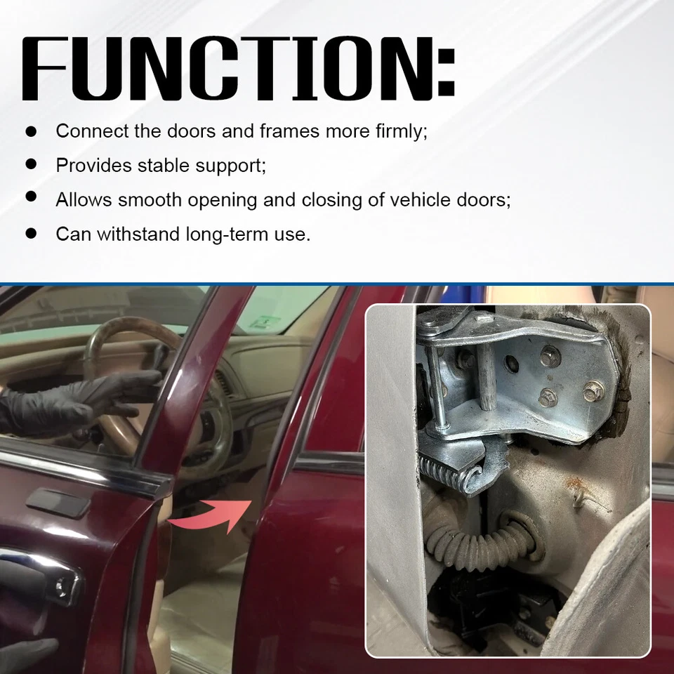 4X Front Upper Lower Door Hinges For 1980-1997 Ford F150 F-250 F-350 Mercury LTD - Image 2 of 4