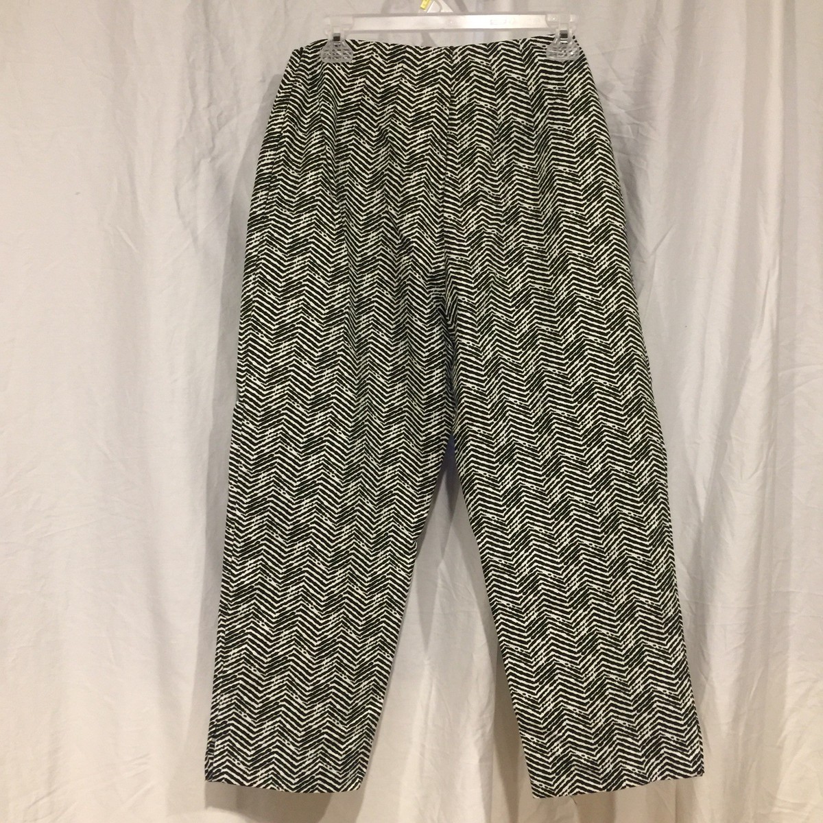 Chicos Womans 1 Zebra Striped Cropped Pants Side Zip | eBay