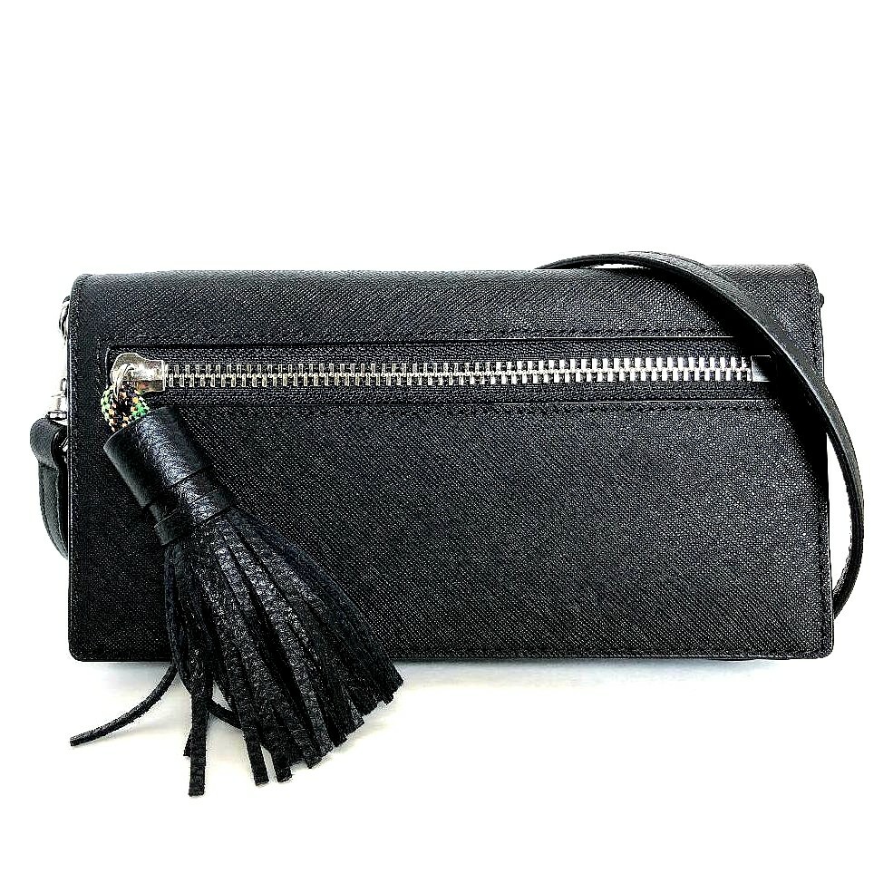 Rebecca Minkoff Jill Black Saffiano Leather Tassel Crossbody Bag