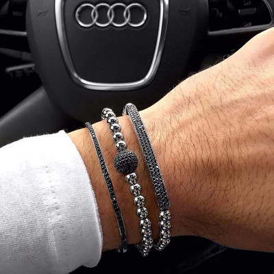 Men Women New Style Anil Arjandas Bracelet 18k White Gold Filled Pave  Macrame