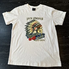 Grateful Dead Jacksonville T-Shirt, White w/ Color Design, Blau Grun Small PO-LN