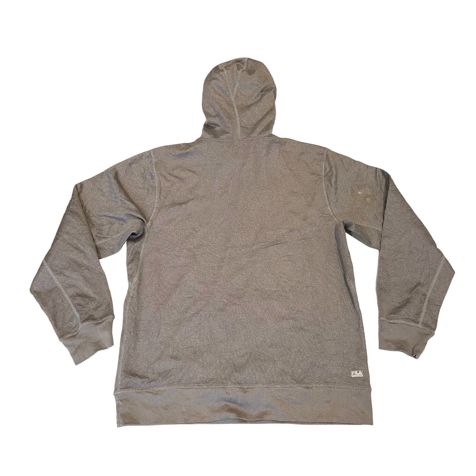 Felpa con cappuccio Fila Sport grigia Felpa con cappuccio abbigliamento sportivo performance pullover poliestere