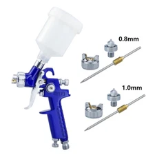 Mini Air Paint Spray Gun HVLP 0.8/1.0mm Sprayers Gravity Feed Auto Painting Tool