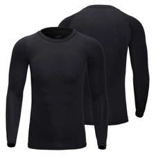 Men's Compression Quick Dry T-Shirt Base-Layer Sports Tight Long Sleeve Top US
