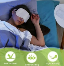 Travel Eye Mask Sleep Soft Padded Shade White Rest Relax Sleeping Blindfold. USA