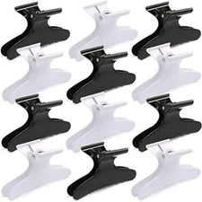  Hair Clips for Styling and Sectioning - Butterfly Pro Salon Black + White