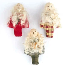 Factory Direct Craft Assorted Homespun Santa Ornaments