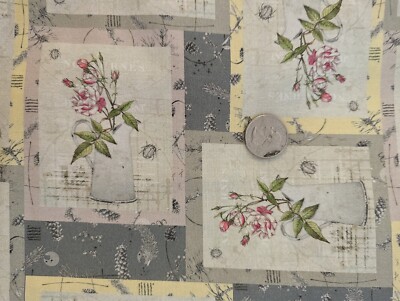 Floral RB Studios limited run sweet collage cream fabric sold by the yard