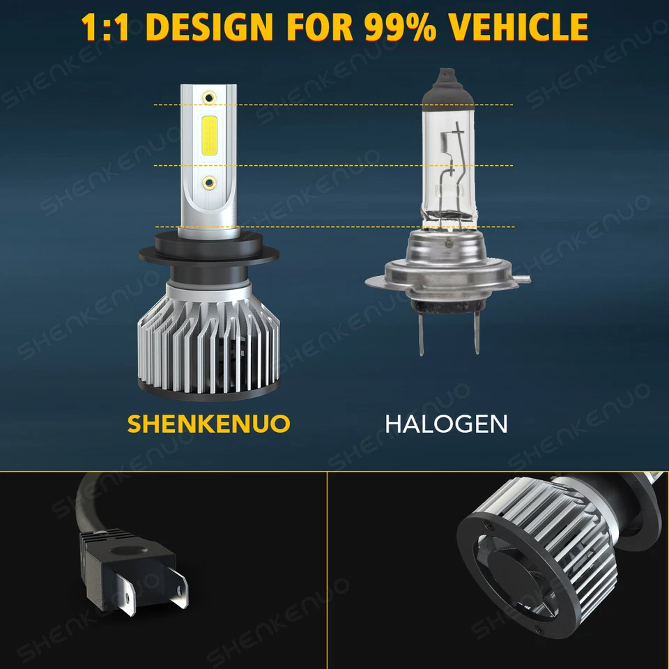 For 2004-2007 Saturn ION 6000K Combo LED Headlight Bulbs High/Low Beam +Fog Lamp - Image 4 of 4