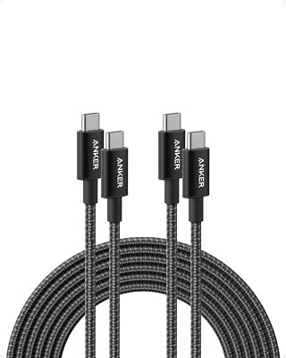 Anker USB C Cable 100W Fast Charge 10ft Nylon Long Cord for iPhone 15/MacBook