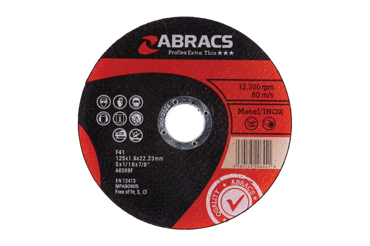 Connect Abracs Extra Sottile Piatto Taglio Dischi 125mm x 1.6mm 10pc 32197