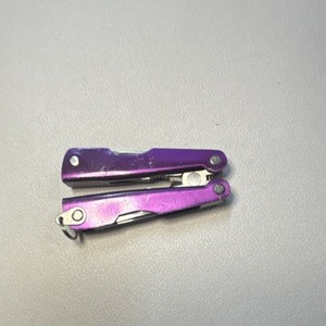 Purple Metal Multi-Tool Folding Pliers with Blades, Metal Handle, Single Piece