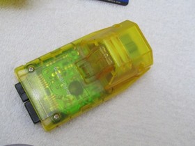 Clear Yellow Sega Dreamcast V1 Console Controller VMU Rayman 2 + Rumble Pak etc.