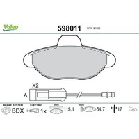 Valeo 598011 Bremsbelagsatz FüR Fiat Alfa Romeo Mito 33 155 Punto 500 Grande