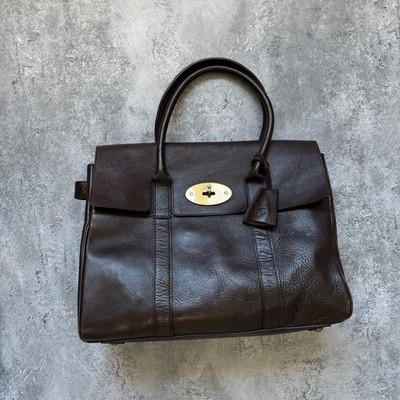 MULBERRY Bayswater Bag Chocolate Brown Leather Vintage Bag Hand Bag Tote Bag 