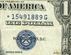 **STAR** $1 1935 Silver Certificate Note ** PAPER CURRENCY AUCTIONS — photo 1