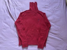 Ralph Lauren Sport Sweater Girls Large Red Knit Pullover Turtleneck Pony Logo