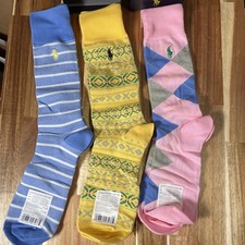 NWT POLO Ralph Lauren 3 pair men's trouser socks in box 46