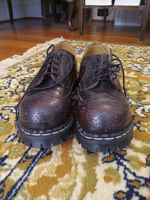 solovair 5 eye gibson American brogue burgundy rub off hi-shine Gripfast steel t