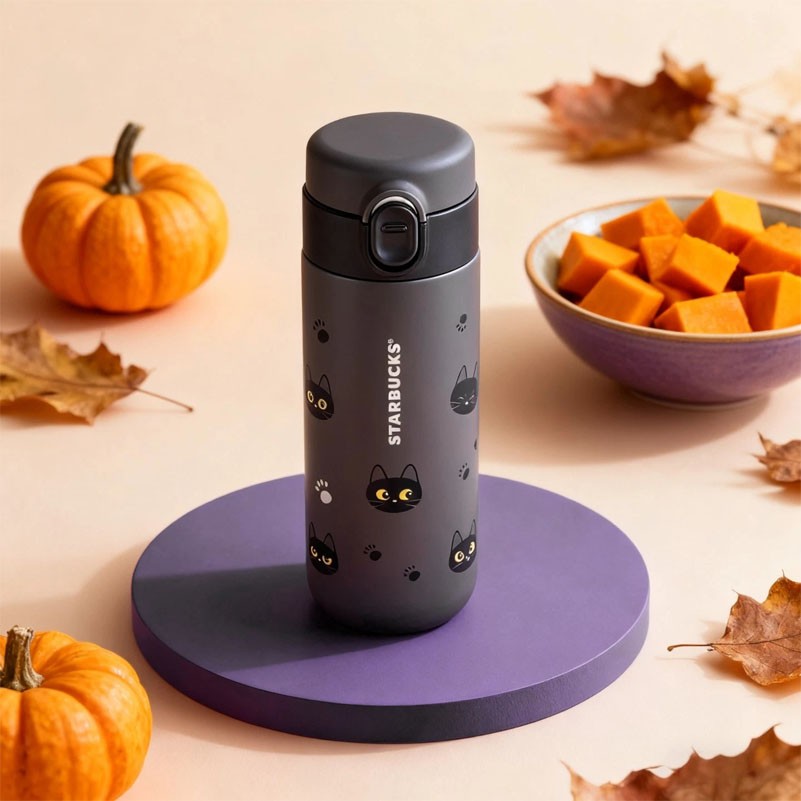 Starbucks Taiwan 2025 Black Cat Series Cute Cat SS 13oz Thermos