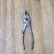 Vintage Bonney 6" Slip Joint Pliers B6 Utica Tripple Diamond Pattern Handle 